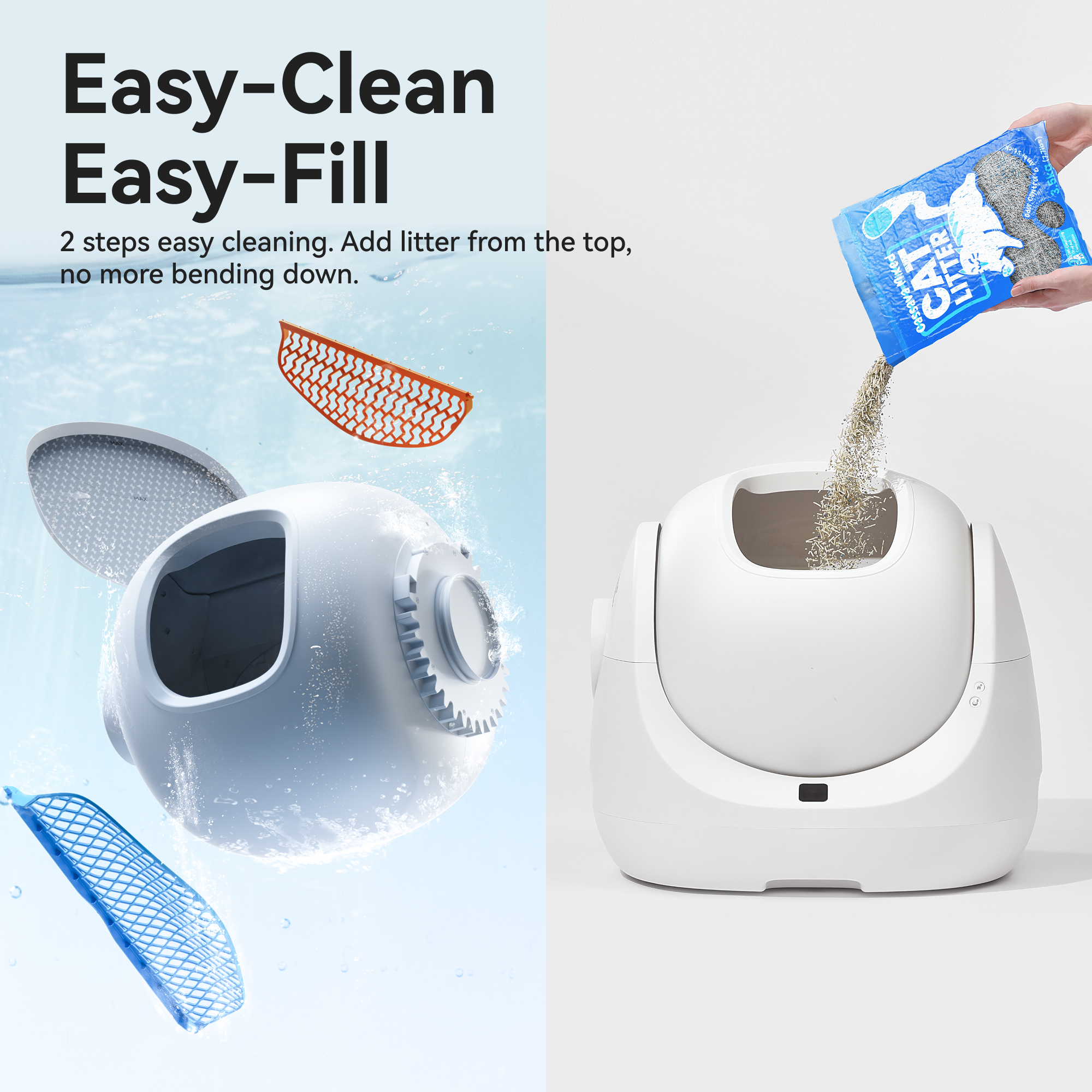 CATLINK 70L Automatic Self-Cleaning Cat Litter Box for Multiple Cats with APP, Odor Control, Health Monitoring, Extra Large