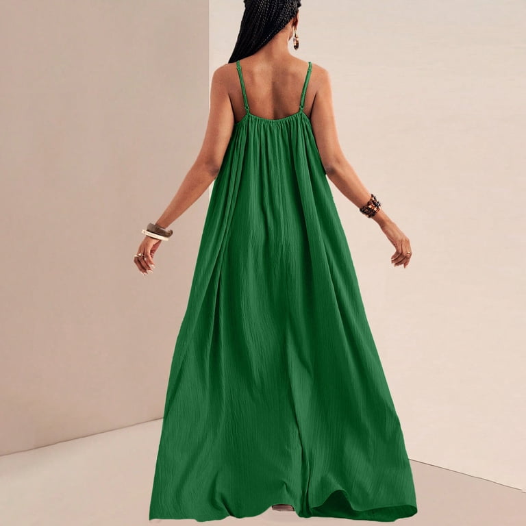 oversized gathered maxi dress OVERSIZED GATHERED MAXI DRESS - GREEN / PRINTED