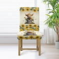 thumbnail image 3 of COEQINE Stretchable Slipcovers for Parsons Chairs Set of 1, Machine Washable Chair Protector, Keep Your Chair Away from Dust Stain and Pet Claws for Home Decor, Highland Cow Sunflower Butterfly, 3 of 7
