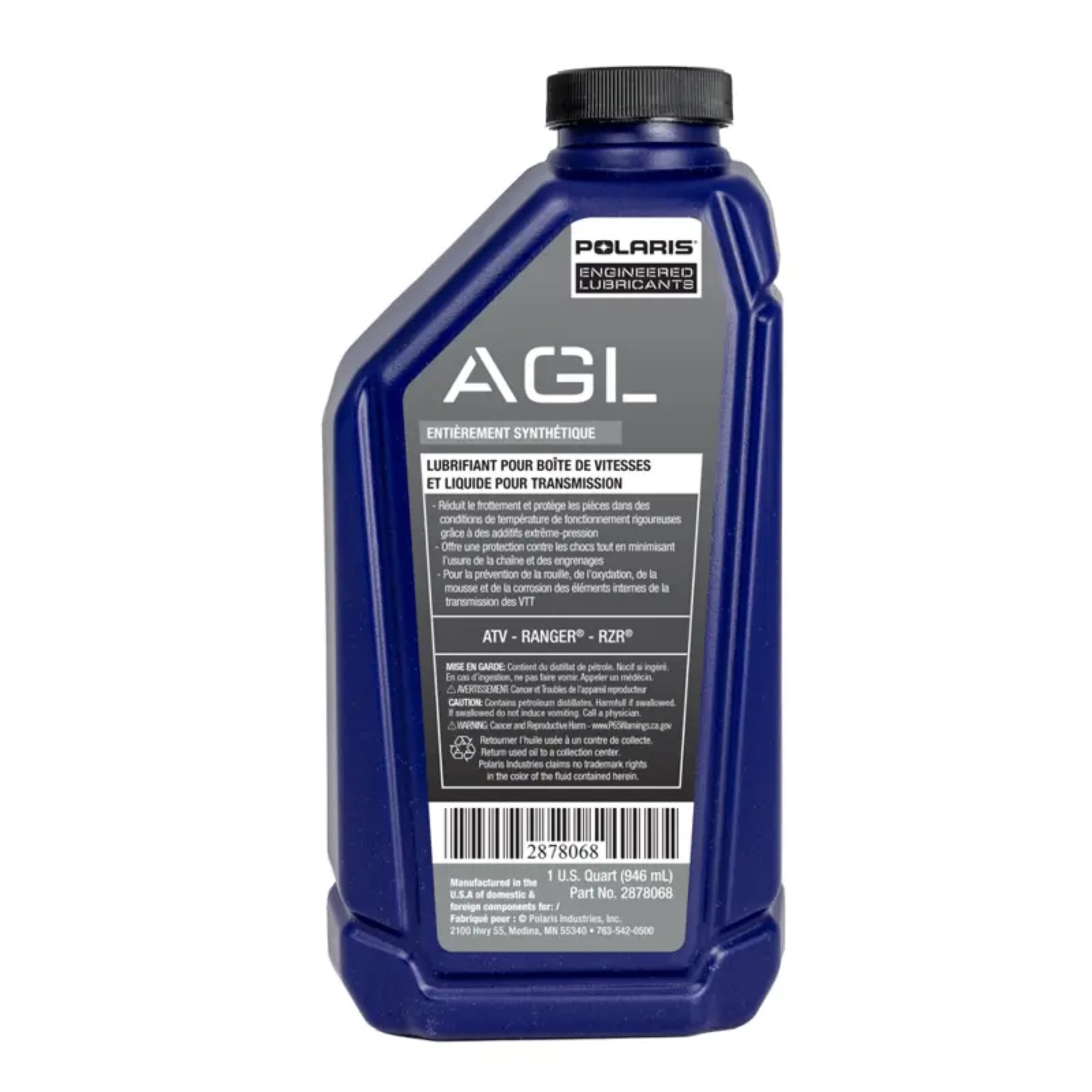 Polaris OEM AGL Synthetic Gearcase Lubricant & Transmission Fluid 1 Qt., 2878068