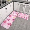 thumbnail image 2 of Pink Christmas Tree Kitchen Rugs Sets Of 2,Anti Fatigue Kitchen Mat Rugs Non Slip Washable,Decorative Kitchen Floor Mats for Kitchen,Sink,Laundry,17"x30"+17"x47", 2 of 7