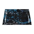thumbnail image 1 of ZNDUO Placemats, 1 PCS Heat Resistant Stain Resistant Woven PVC Insulation Placemats, Durable Washable Elegant Table Mats for Dining-Blue Leaves, 18"x12", 1 of 6