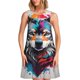 thumbnail image 1 of Fotbe Tie-Dye Wolf Head Vestido de Verano sin Mangas para Mujer – Vestido Midi Línea A, Estilo Camiseta Floral, Vestido Playero Casual y Fluido, 1 of 7