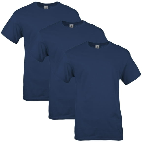 Gildan Mens Heavy Cotton T-Shirt , S, Navy (Pack of 3) 3 Navy