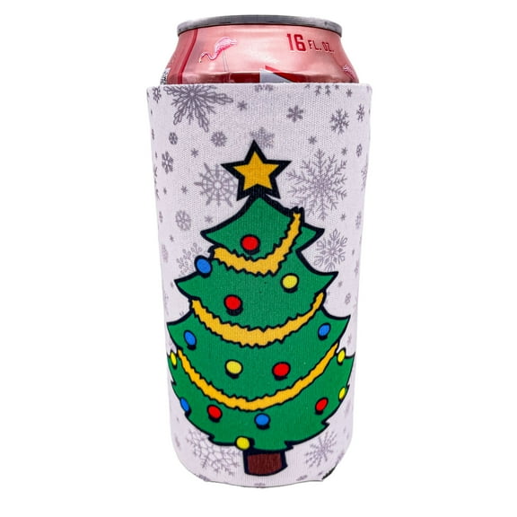 Christmas Tree Pattern 16 oz. Can Coolie