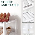 thumbnail image 3 of Smiry Shoe Rack 4 Tier, Stackable Bamboo Shoe Organizer, Shoe Storage for Closet, Entryway and Bedroom, White, 3 of 7