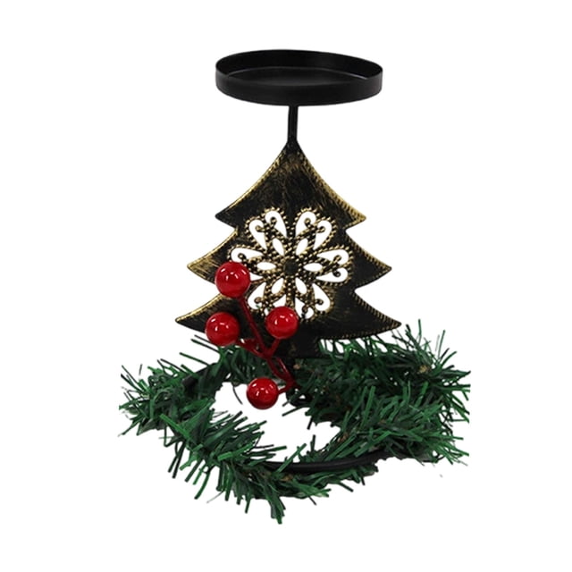 Chandelier de Noël Centre de Table, Designs Cœur de Renne en Métal, Couronne Baies Rouges, Décoration de Table de Fête, Décoration Maison Festive, Pièce d'Accent Saisonnière HAOLEJW / Fer, A