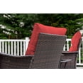 thumbnail image 6 of Kullavik 3 Pieces Patio Swivel Rocker Wicker Chairs-Outdoor Swivel Rocking Chairs with 1 Rattan Coffee Table&2 Grey Thickened Cushions Outdoor Furniture Conversation Sets for Patio Garden - Red, 6 of 9