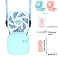 thumbnail image 4 of Mini Handheld Personal Foldable USB Rechargeable Fan for Home Office Outdoor Travel, 3000mAh Power Bank Neck Fan, Blue, 4 of 7