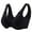 Black, variant on Women's Front Closure Yoga Bra with Adjustable Side Buckles Lace Trim Seamless Comfort for Sleep Movement and Support, Black, Size XL