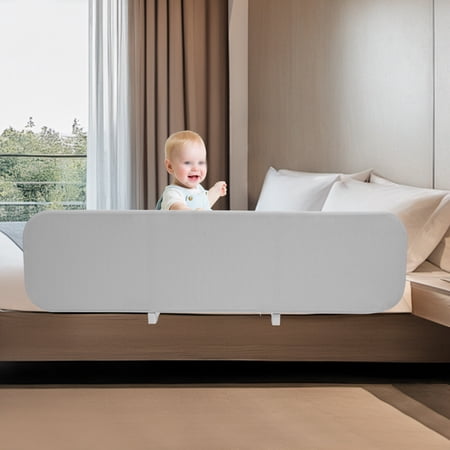 Foldable 59 inch Extra Long Toddler Bed Rail Guard for Elderly Adjustable
