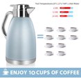 thumbnail image 3 of SSAWcasa Coffee Carafe 61oz Insulated Vacuum Coffee Thermos Urn Stainless Steel Thermal Flask Pot Coffee Dispenser Keep 12 Hours Hot＆24 Hours Cold (Light Blue), 3 of 8