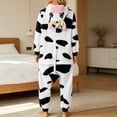 thumbnail image 4 of Caywon Adult Cow Onesie Costume, Hooded Animal Kigurumi Pajamas with Front Zipper, Funny Cow Print One Piece Outfit for Halloween Party and Cozy Lounge Wear, 4 of 5