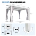 thumbnail image 5 of MELLCOM Louvered Pergola 10x12, Outdoor Rustproof Shelter with Adjustable Roof, Aluminum Gazebo with Waterproof Curtains and Netting for Patio Deck, White, 5 of 7