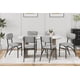thumbnail image 2 of Set of 4 moderno forrado kitchen dining room sillas con arched metal legs, gris para kitchen y sala de estar, 2 of 7