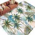 thumbnail image 2 of 5x8 Washable Area Rug, Summer Palm Tree Non-Slip Large Rectangle Rug for Living Room Dining Room, Vintage Green Coconut Tree Botanical Tropical Leaf Indoor Floor Mat for Home Decor, 2 of 9