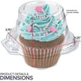 thumbnail image 2 of Cup X50 50 Pack Individual Cupcake Containers Stackable Single Compartment Cupcake Disposable Holder Box Deep Dome Clear Plastic White, 2 of 5