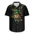 thumbnail image 5 of ZRGHAOYLQ Men's Lucky St. Patrick's Day Shirt Stylish Shamrock Gnomes Pattern Shirts Short Sleeve Button Down Tops Casual Lapel Collar Going Out Vacation Shirts, 5 of 5