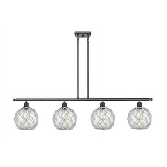 Innovations Lighting 516-4I-BK-G122-8RW Farmhouse Rope 4 Light 48" Wide Linear Chandelier