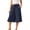 A08-Navy, variant on Zivyakyron High Waist Women Capri Pants Cotton Linen Culottes Summer Wide Leg Pants Woman Plain Daily Travel Casual Loose Pants