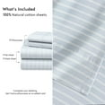 thumbnail image 6 of RUVANTI 4 Pcs Cotton Sheets - 100% Natural Cotton Soft, Lightweight & Breathable Crispy Percale Bed Sheets, Twin Sheets Set 16" Deep Pockets, Horizon Stripes, 6 of 8