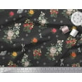 thumbnail image 3 of Soimoi Polyester Crepe Fabric,Strawberry & Peony Floral Printed Craft Fabric by The Yard 42 Inch Wide, 3 of 3