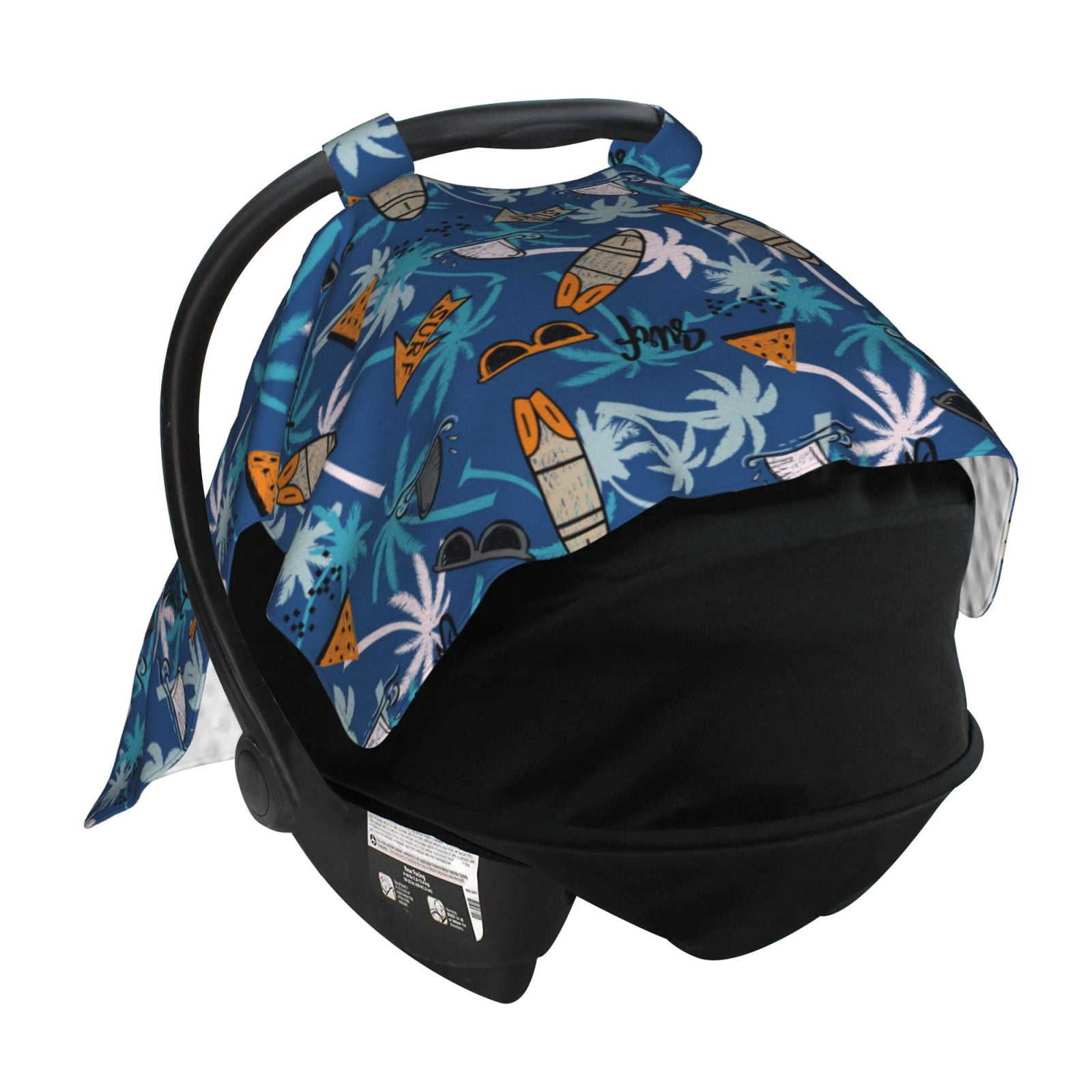 Car Seat Cover Baby - Shark Skateboard Coconut Tree Breathable Infant Car Seat Cover for Baby Carseat, Lightweight Comfort Baby Essentials Must Haves Newborn Stuff for Girl Boy
