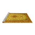 thumbnail image 2 of Ahgly Company Machine Washable Indoor Rectangle Medallion Yellow Traditional Area Rugs, 5' x 7', 2 of 4
