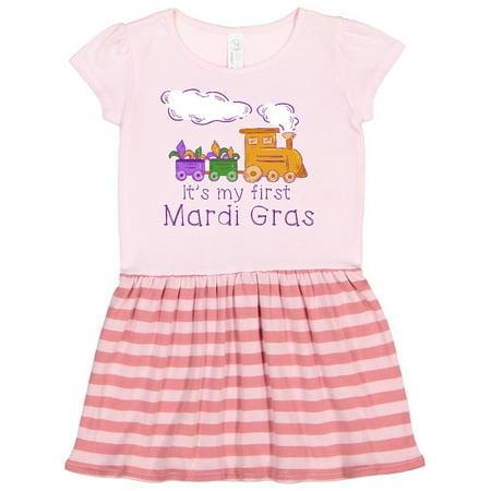 

Inktastic It s My 1st Mardi Gras Train with Jester Hats Gift Toddler Girl Dress