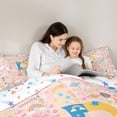 thumbnail image 4 of Castle Fairy Unicorn Letter R Twin Bedding Sets 7-Piece for Kids,Pastel Pattern Bedding Comforter Set for Girls, 4 of 7