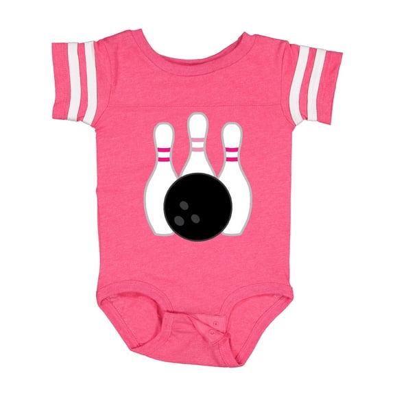 Inktastic Bowling Pins (pink) Girls Baby Bodysuit