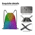 thumbnail image 5 of Drawstring Backpack - Colorful Glitter k Splash Proof Small Drawstring Gym Bag for Women Men, Cinch Sports String Bag Backpack for Travel Swimming Beach, 5 of 8