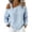 Light Blue, variant on Women's Fashionable Casual Long-sleeved Top With Chain And Button Decoration, Size S-3XL