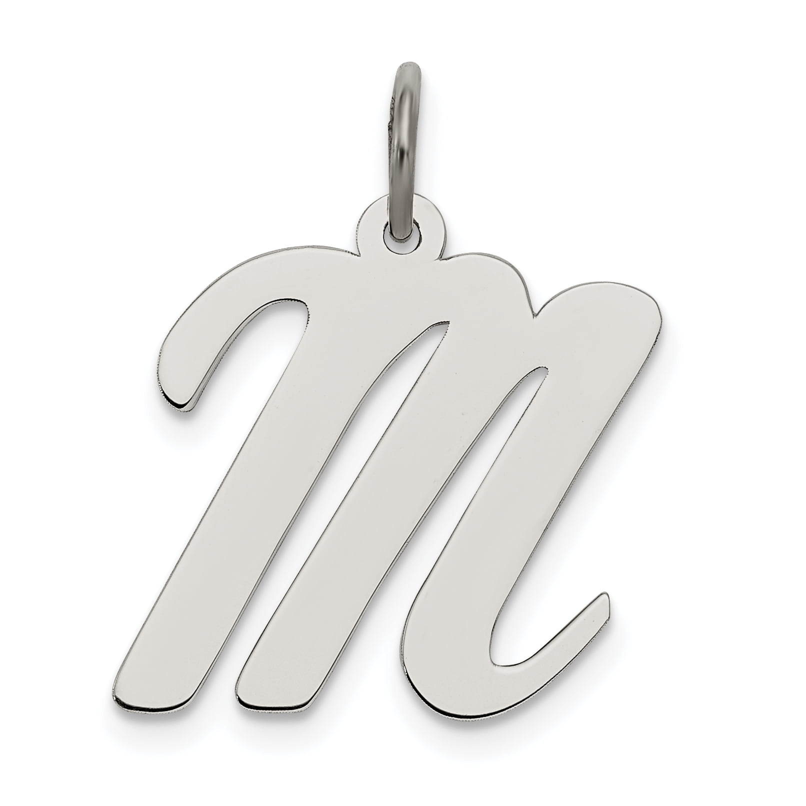 925 Sterling Silver Script Letter M Initial Monogram Name Charm