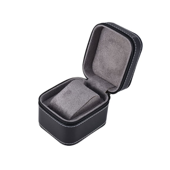 Odear Portable Leather Watch Organizer Single Travel Watch Case with Soft Pillow