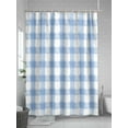 thumbnail image 5 of Rustic Country Shower Curtain, Blue Watercolor Plaid Farmhouse Waterproof Shower Curtain Set with 12 Hooks Lightweight Washable Fabric Shower Curtains for Bathroom 72x84 Inches, 5 of 6