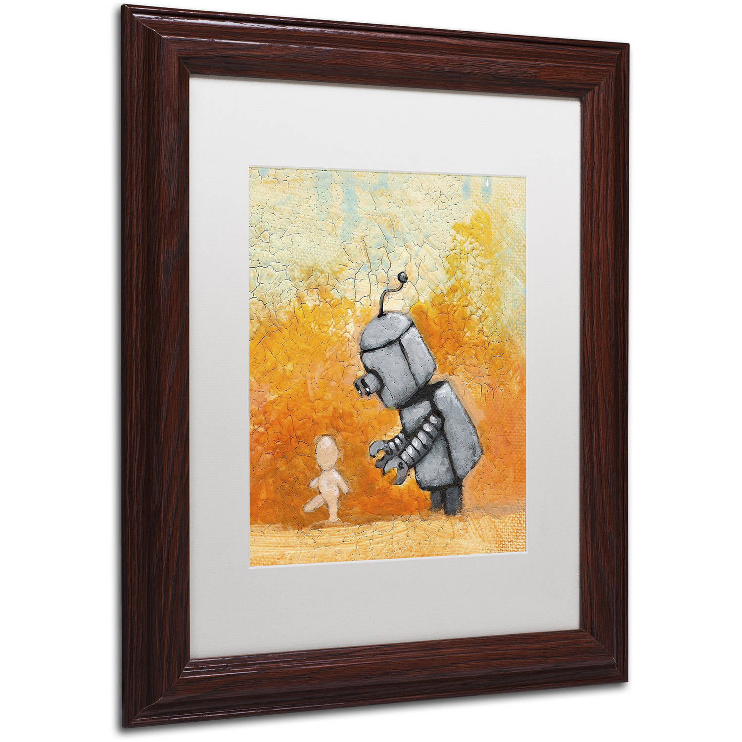Trademark Fine Art 'Caretaker' Canvas Art by Craig Snodgrass, White Matte, Wood Frame