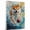 Akita, variant on Barbet Vintage Dog Swimming Canvas – Artistic Sports, Barbet Dog with Swimming Stretched Canvas Size 8x12 Wall Print for Bedroom, Living Room, Office