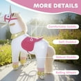 thumbnail image 5 of Qaba Ride on Unicorn Toy for Kids 3-5 Years, 29.5 Inch Plush Baby Rocking Horse, Mechanical Walking Animal with Wheels, No Batteries Required, White, 5 of 9