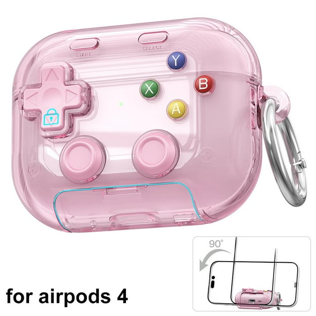 Protective Case Cover for Apple AirPods Pro 2, TPU Gamepad Design with Integrated Phone Stand, Shock-Absorbing, Anti-Scratch, Drop Protection, Portable, Gaming Accessory, Black