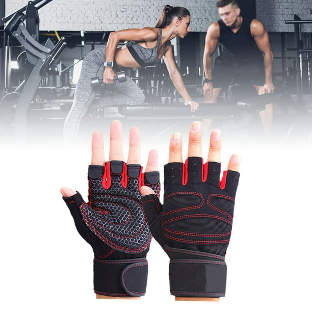 Guantes De Escalada De Medio Dedo Para Hombre - Antideslizantes, Ajustables, De Microfibra Y Gamuza, Para Gym Y Deportes