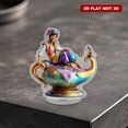thumbnail image 4 of Rotating acrylic ornament featuring a vibrant Aladdin's lamp with a beautiful genie, showcasing intricate details and bright colors against a white background, 4 of 8