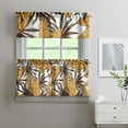 thumbnail image 2 of Kitchen Curtains 3 Piece Set with Hawaiian Palm Leaves and Colorful Tropical Flowers, 27.5x24 Inch Polyester Valance and Tier Panels, 2 of 6