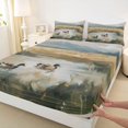 thumbnail image 3 of Homewish Oil Painting Full Size Sheets,Farm Mallard Duck Bed Sheets,Rustic Farmhouse Cabin Sheet Sets For Men Women,Microfiber Bedroom Decor,4-Piece, 3 of 7