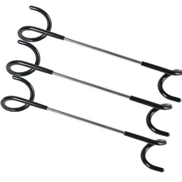 Pack Soporte para linterna para acampar Gancho para poste de tienda Colgador para jardín para acampada Gancho para linterna de doble cabeza en forma de S multiusos Gancho universal bidireccional