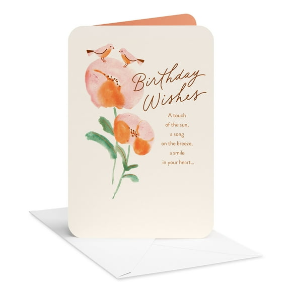 American Greetings Birthday Card for Her (Birds and Flowers)