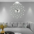 thumbnail image 2 of Miumaeov Silver Crystal Battery Operated Wall Clock, Living Room Bedroom, Modern Silent Movement, 2 of 12