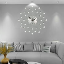 Modern Silent Wall Clock, 3D, Metal, Battery Operated Wall Clock for Home Decor