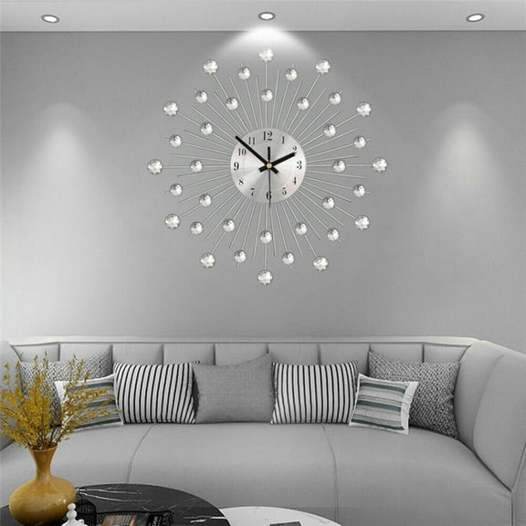 Modern Silent Wall Clock, 3D, Metal, Battery Operated Wall Clock for Home Decor