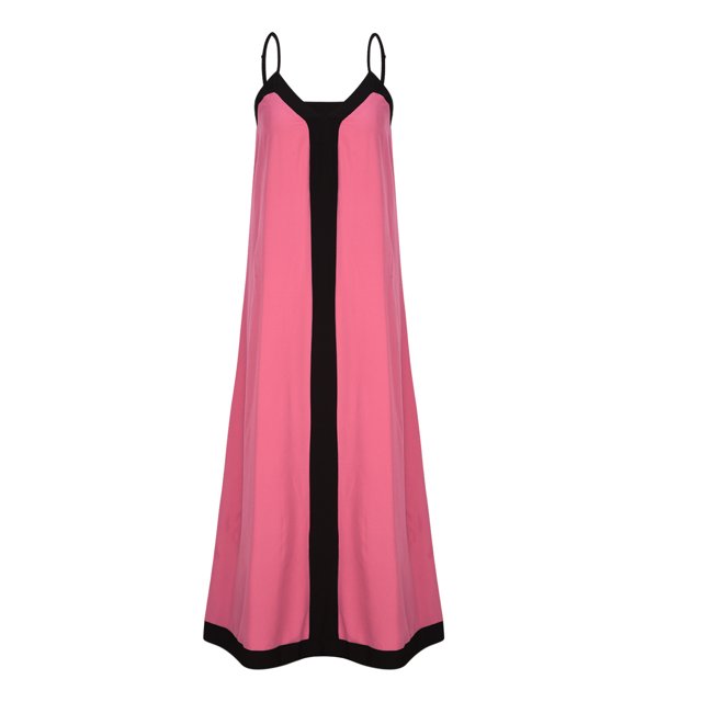 LOVZFMLL Robes Femmes Mode Été Patchwork Bretelles Mi-Longues Style Vacances